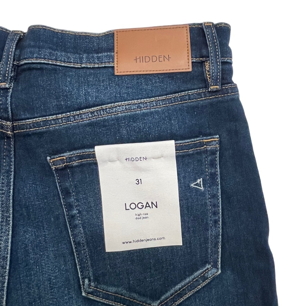 Hidden Logan High Rise Dad Jean Dark Wash NWT Size 31 - Picture 3 of 8